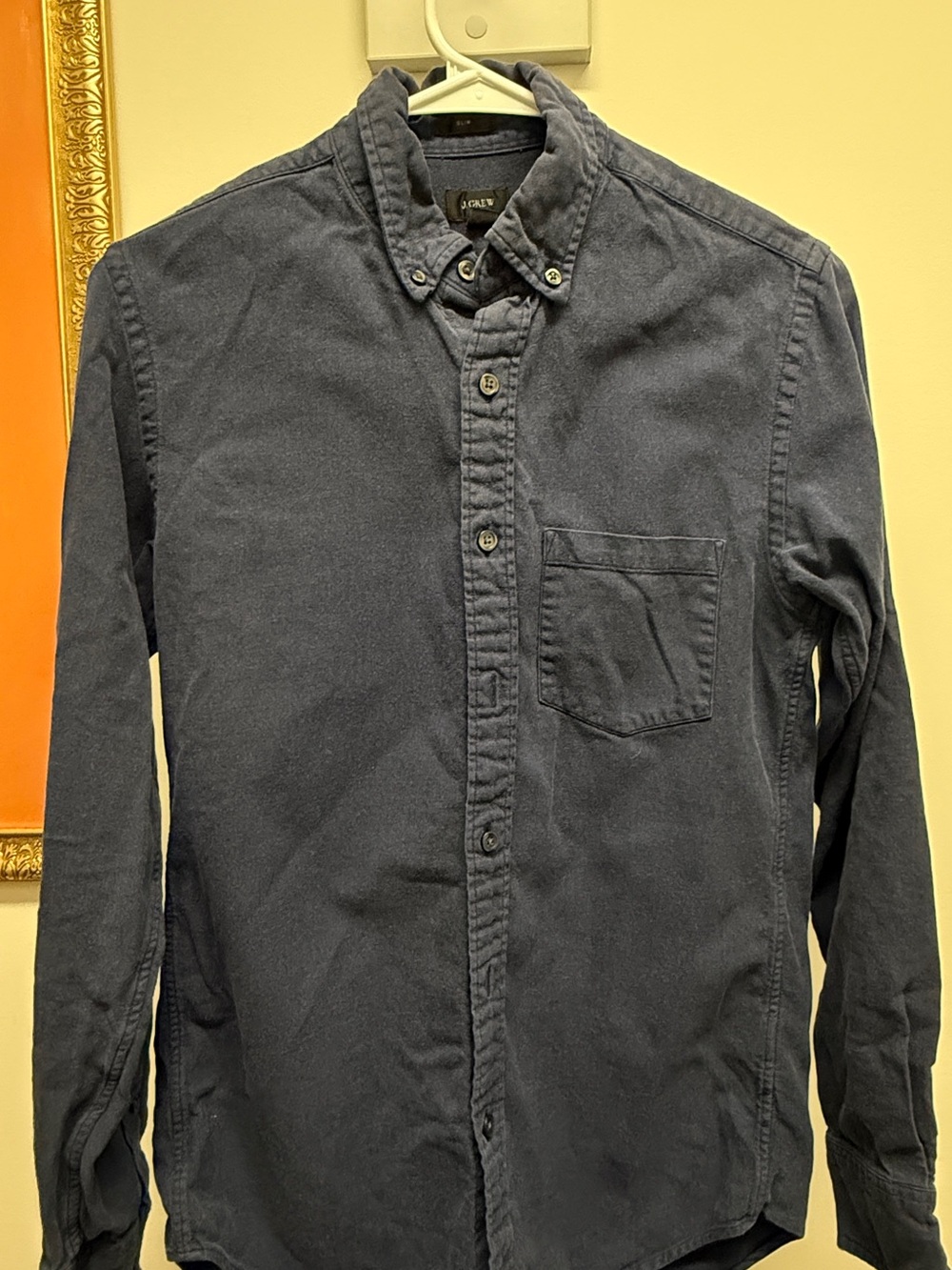 J.Crew Men’s XS Navy Blue Garment Dyed Button Down Shirt 100% Cotton